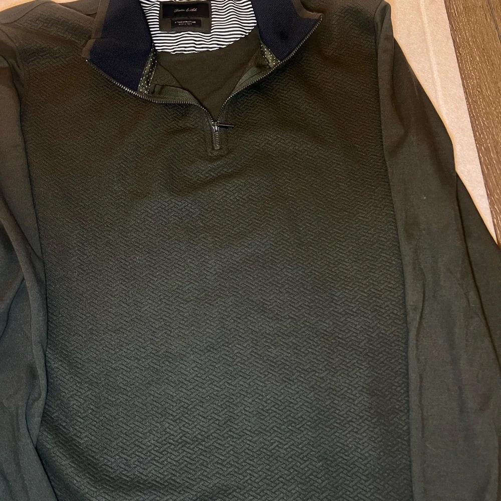 Men's Forest Green Zip-Up Sweater‎